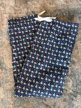 Vineyard Vines Mens Santa Whale Navy Holiday Print Lounge/Pajama Pants L Pockets